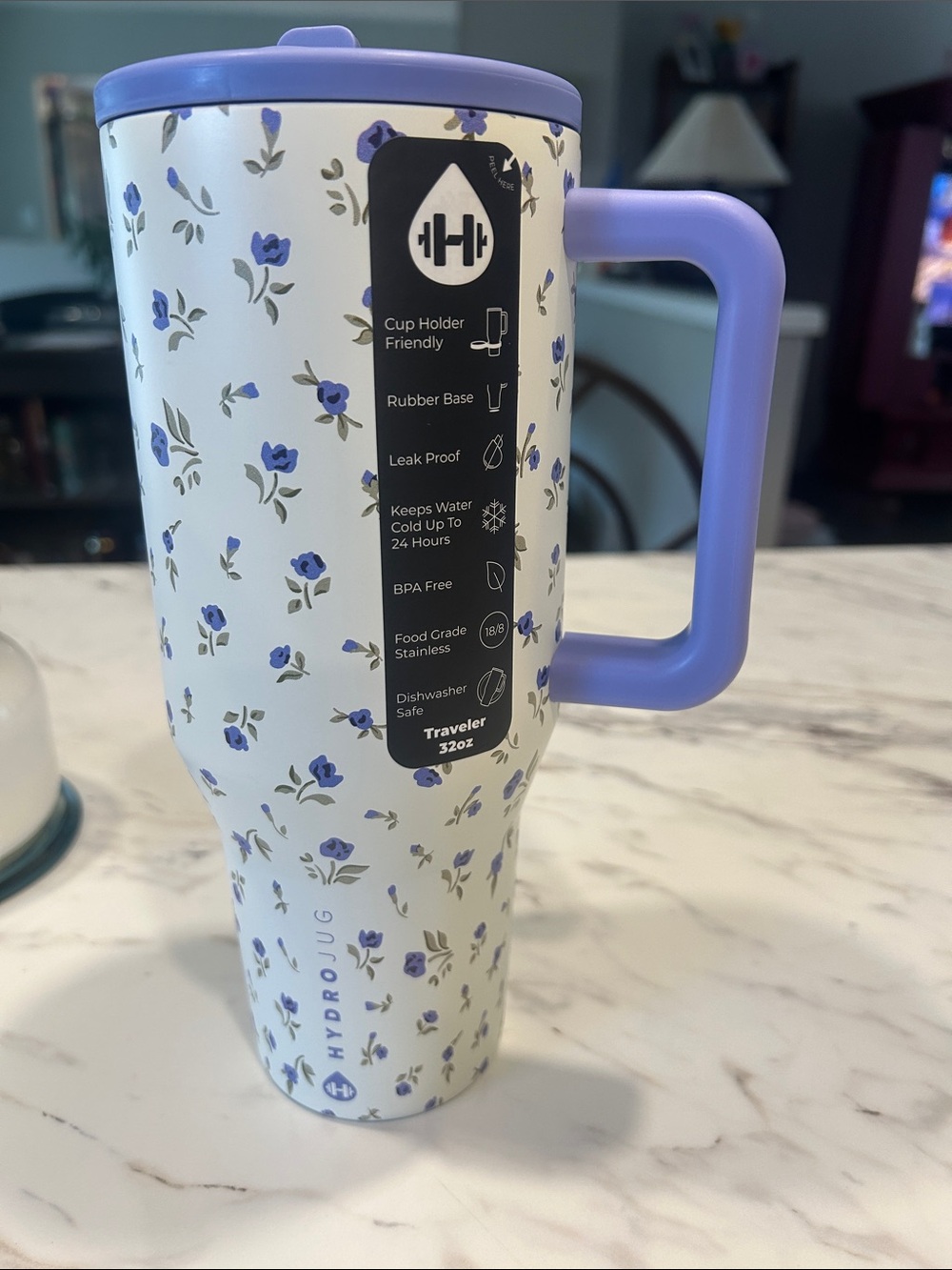 Brand new never used HydroJug Traveler 32oz in Indigo Blossom